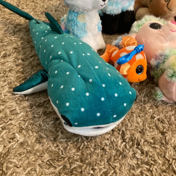 Ty Beanie Babies Big Eye Stuffies Lot Of 9 Whale Flamingo Cat Dog Bird - Picture 2 of 8